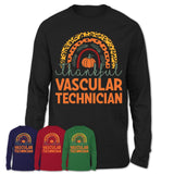 Thankful Vascular Technician Shirt, Pumpkin Rainbow Sweater for Fall Lovers, Thanksgiving Gift for Vascular Technician Women
