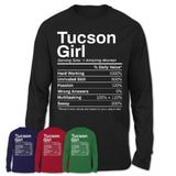 Tucson Girl Arizona Nutrition Facts Proud Vintage Sport Born Living City Home Roots USA Gift Women T-Shirt