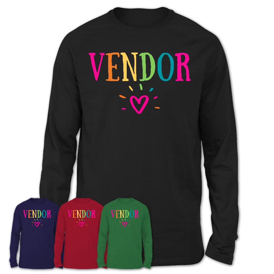 Vendor Rainbow Lettering Heart Shirt, Employee Appreciation Gifts