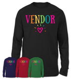 Vendor Rainbow Lettering Heart Shirt, Employee Appreciation Gifts
