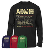 Vintage Admin Definition Shirt, Funny Coworker Gift Idea for Admin, New Job Gift