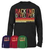 Vintage Backend Developer Limited Edition Job Shirt, Coworker Birthday Gift Idea