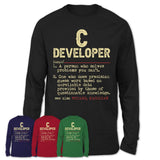 Vintage C Developer Definition Shirt, Funny Coworker Gift Idea for C Developer, New Job Gift