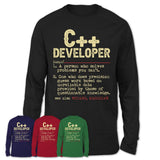 Vintage C + Developer Definition Shirt, Funny Coworker Gift Idea for C + Developer, New Job Gift