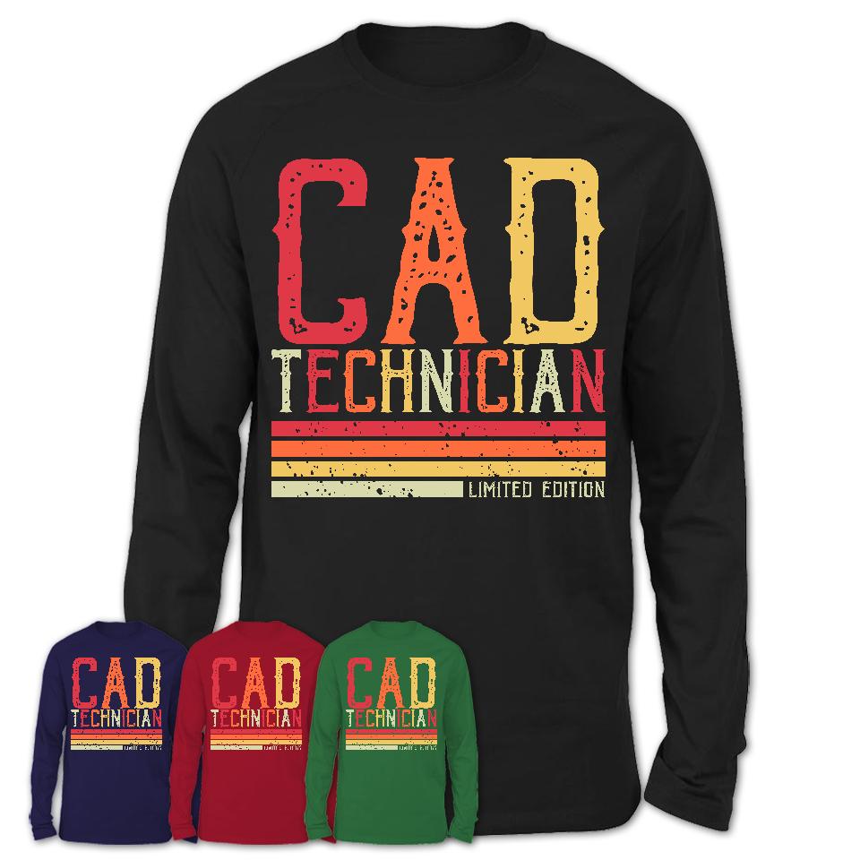 Vintage Cad Technician Limited Edition Job Shirt, Coworker Birthday Gift Idea