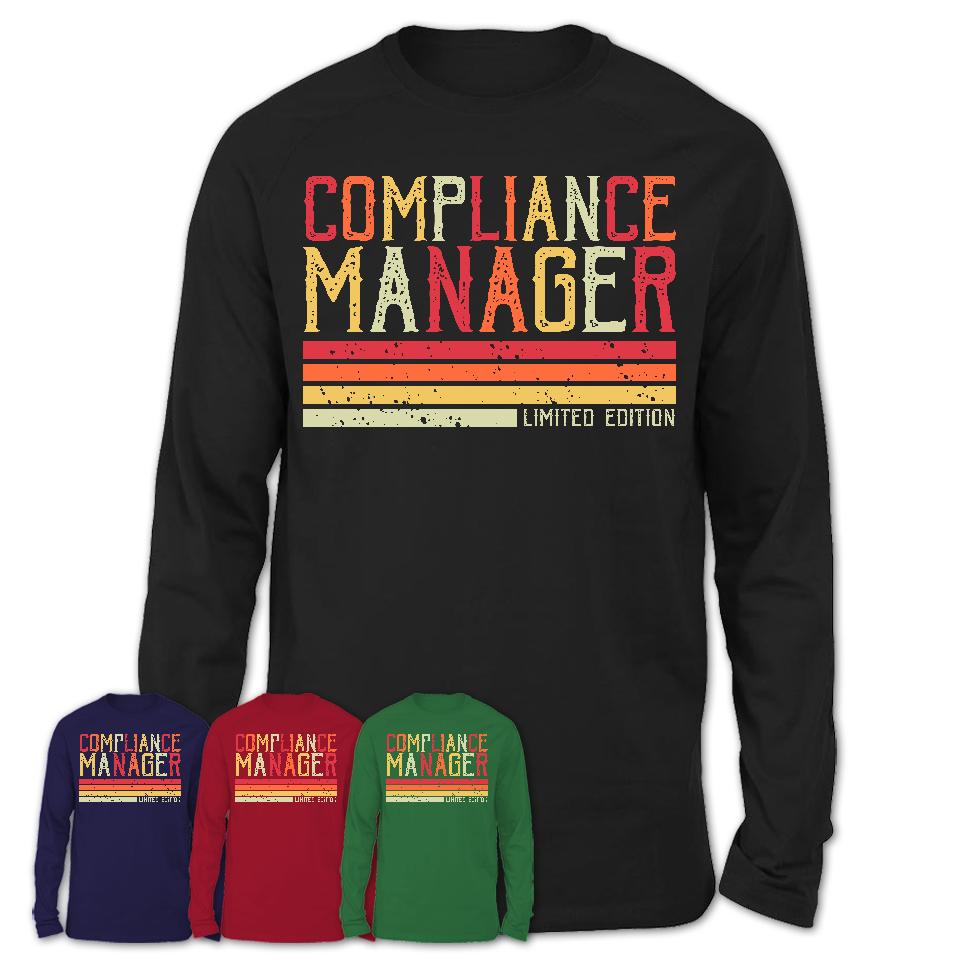 Vintage Compliance Manager Limited Edition Job Shirt, Coworker Birthday Gift Idea