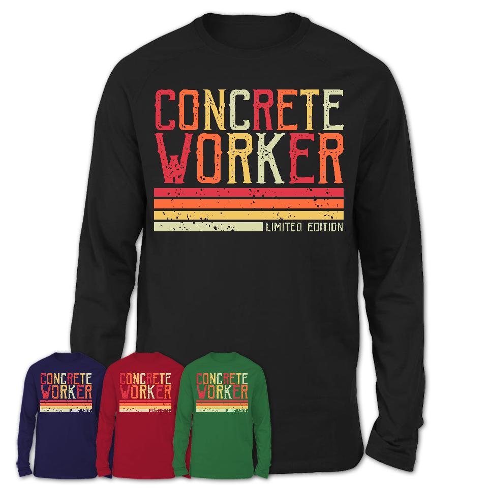 Vintage Concrete Worker Limited Edition Job Shirt, Coworker Birthday Gift Idea