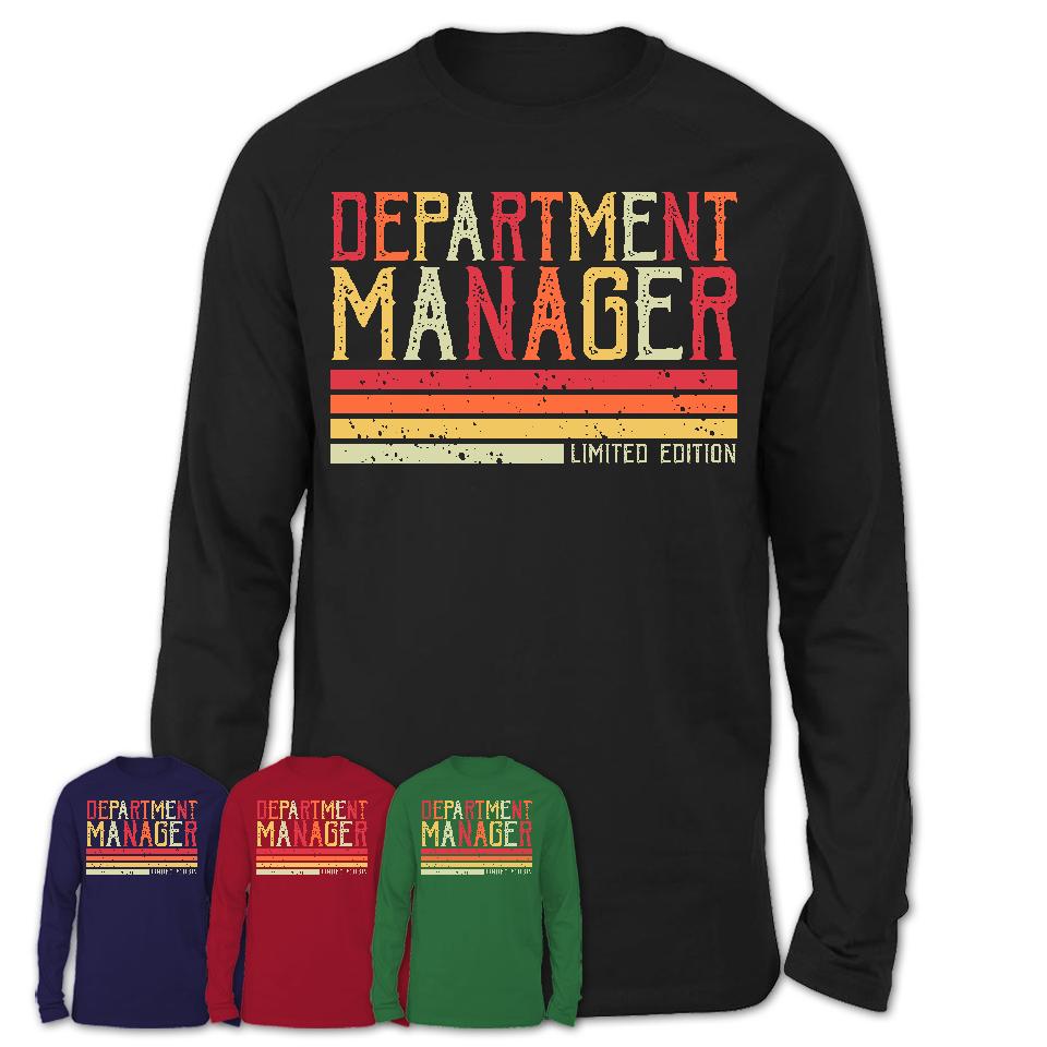 Vintage Department Manager Limited Edition Job Shirt, Coworker Birthday Gift Idea