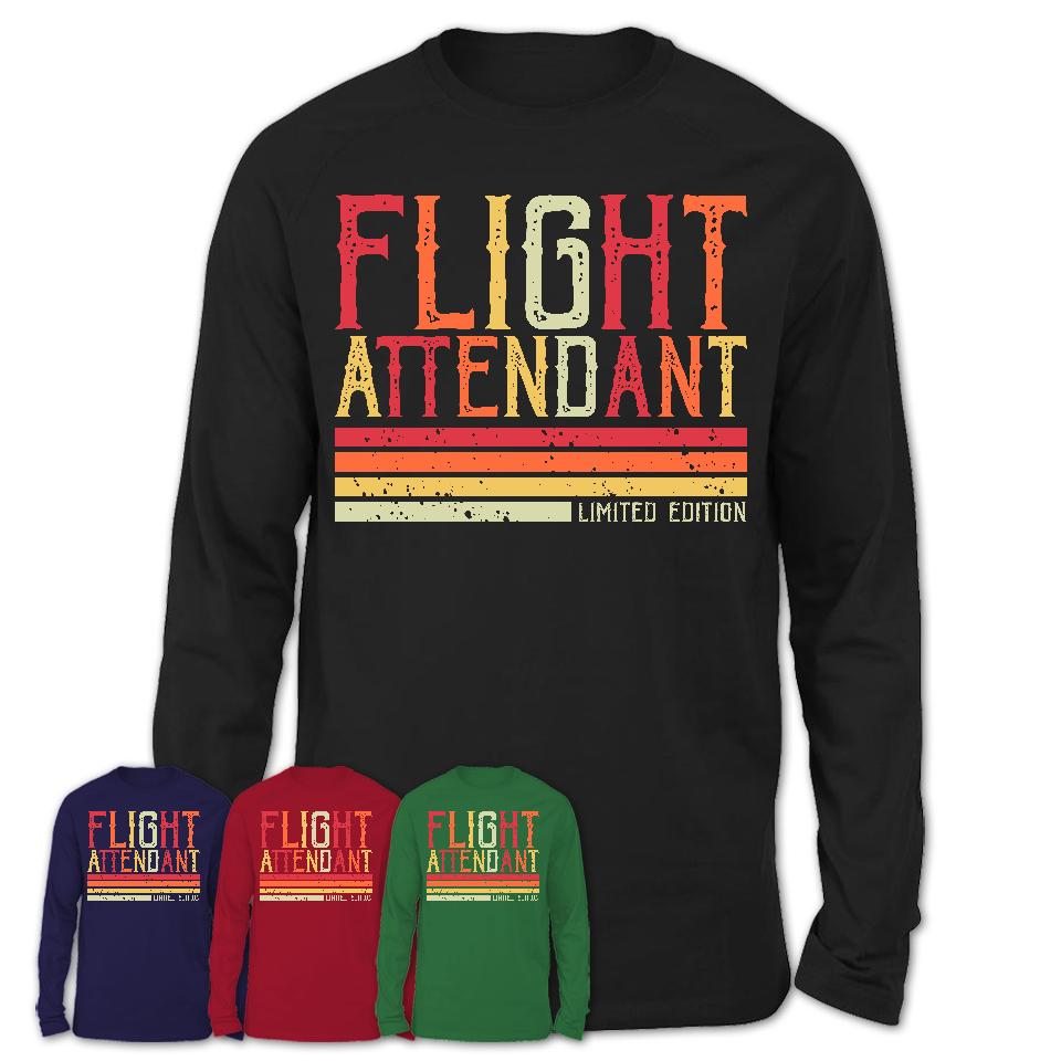 Vintage Flight Attendant Limited Edition Job Shirt, Coworker Birthday Gift Idea