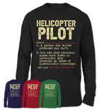 Vintage Helicopter Pilot Definition Shirt, Funny Coworker Gift Idea for Helicopter Pilot, New Job Gift