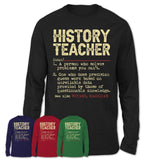 Vintage History Teacher Definition Shirt, Funny Coworker Gift Idea for History Teacher, New Job Gift