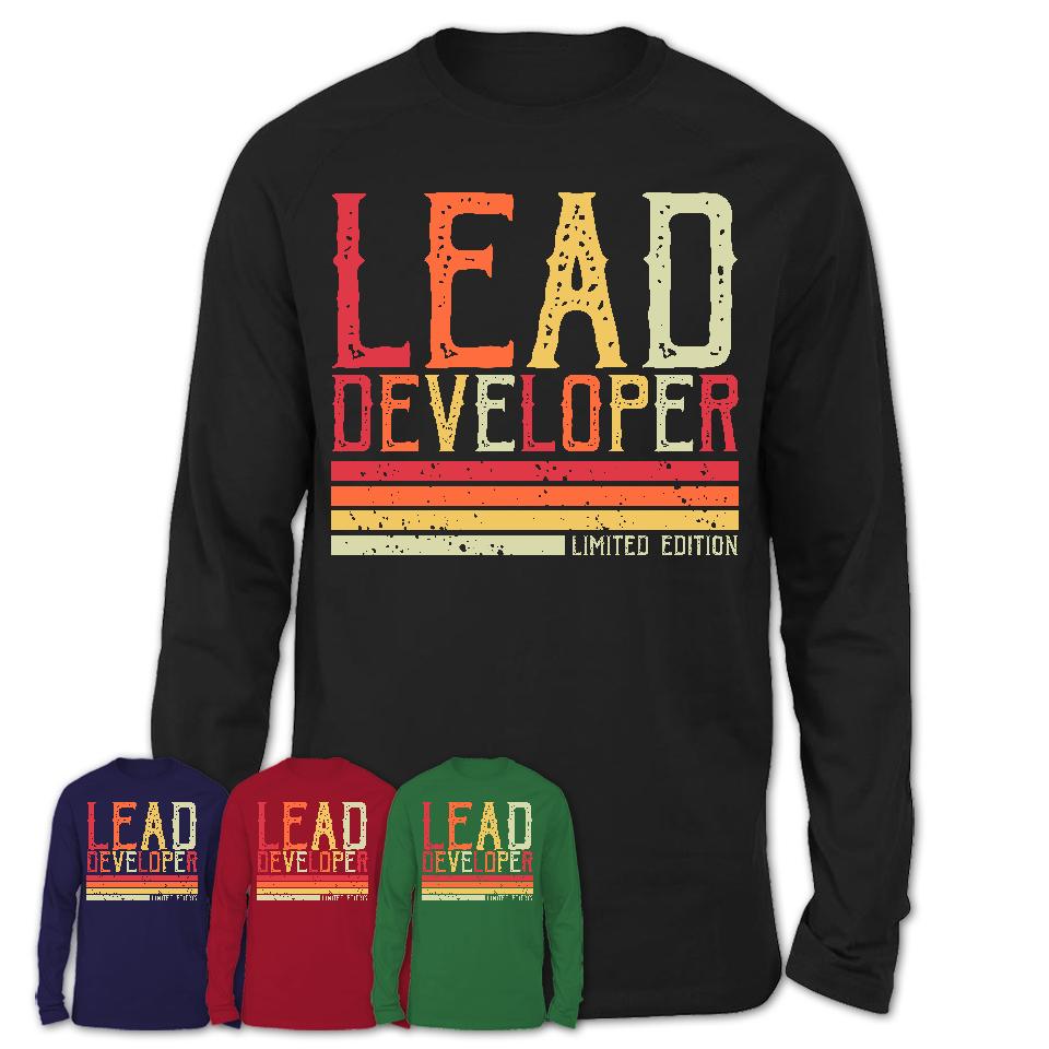 Vintage Lead Developer Limited Edition Job Shirt, Coworker Birthday Gift Idea