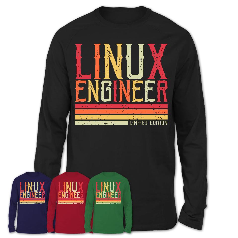 Vintage Linux Engineer Limited Edition Job Shirt, Coworker Birthday Gift Idea