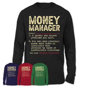 Vintage Money Manager Definition Shirt, Funny Coworker Gift Idea for Money Manager, New Job Gift