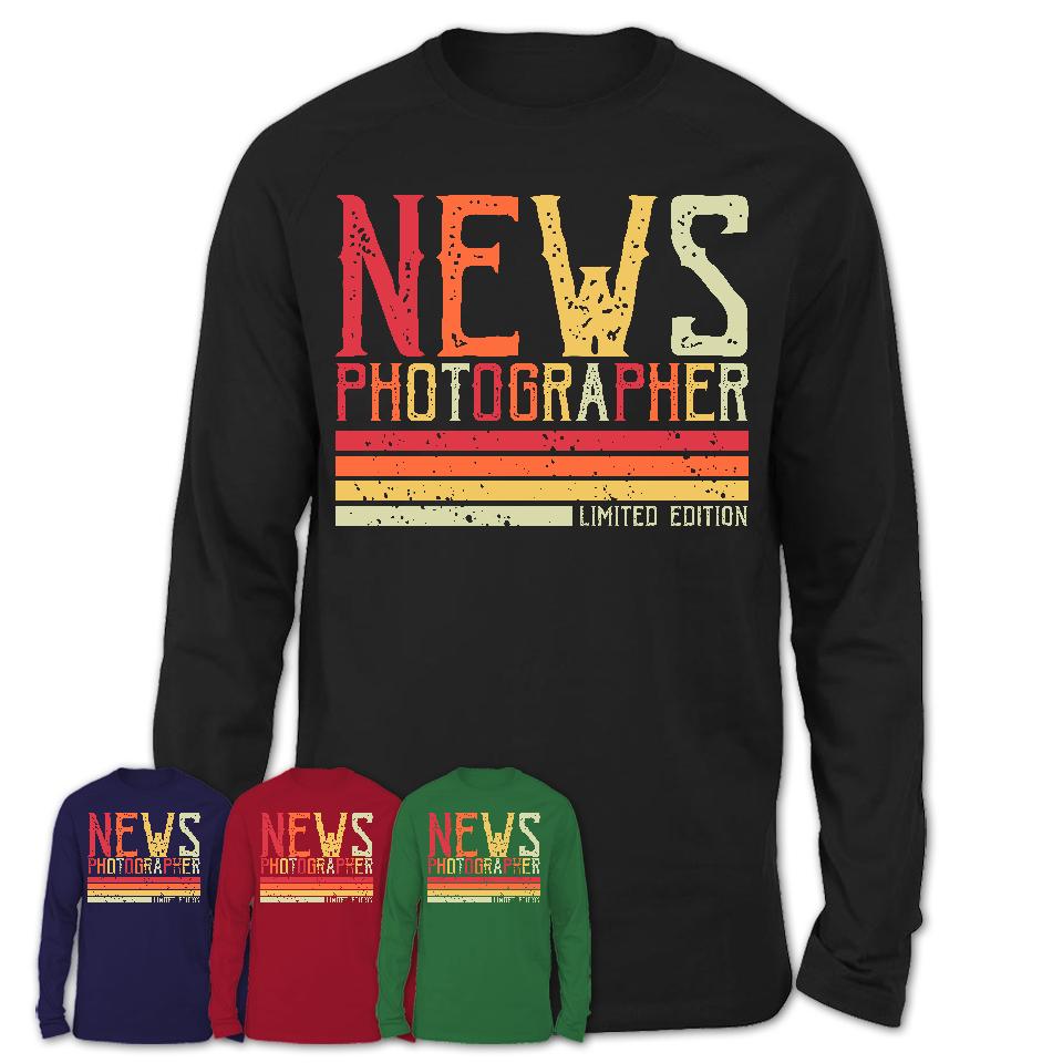 Vintage News Photographer Limited Edition Job Shirt, Coworker Birthday Gift Idea