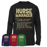 Vintage Nurse Manager Definition Shirt, Funny Coworker Gift Idea for Nurse Manager, New Job Gift