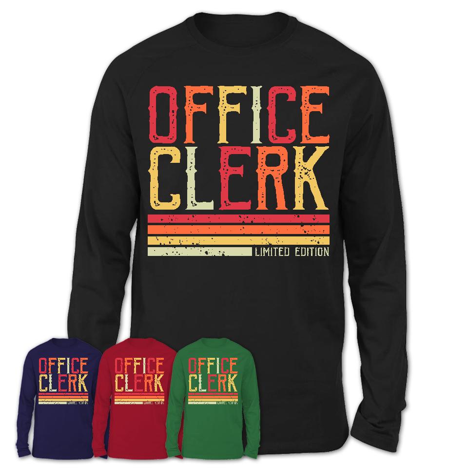 Vintage Office Clerk Limited Edition Job Shirt, Coworker Birthday Gift Idea