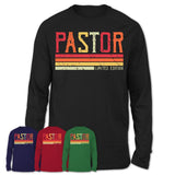 Vintage Pastor Limited Edition Job Shirt, Coworker Birthday Gift Idea