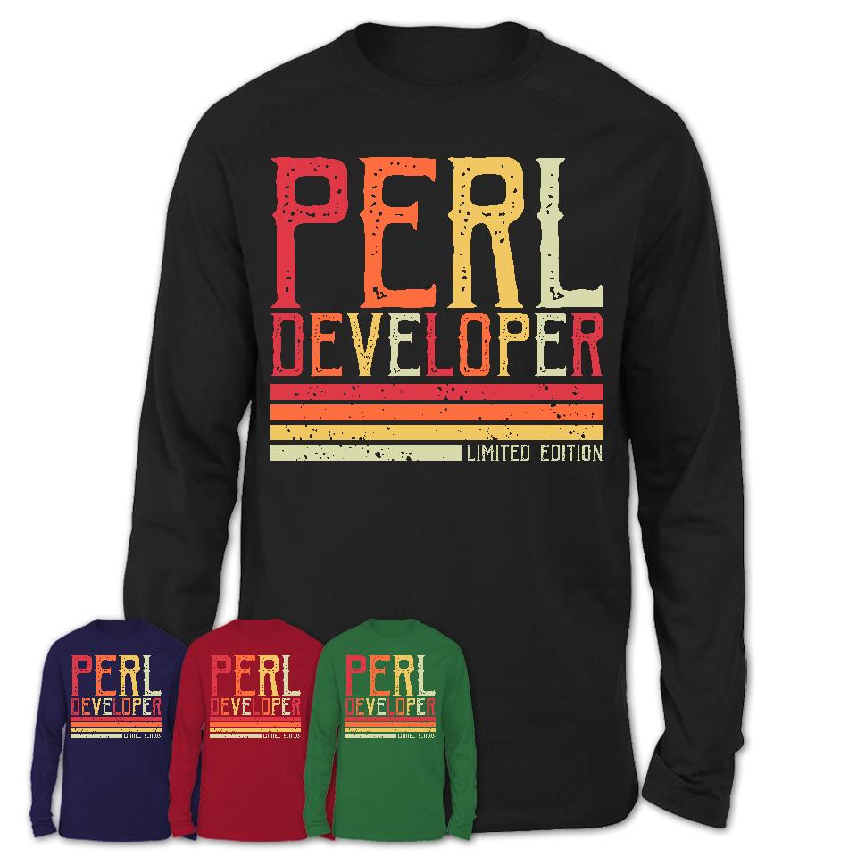 Vintage Perl Developer Limited Edition Job Shirt, Coworker Birthday Gift Idea