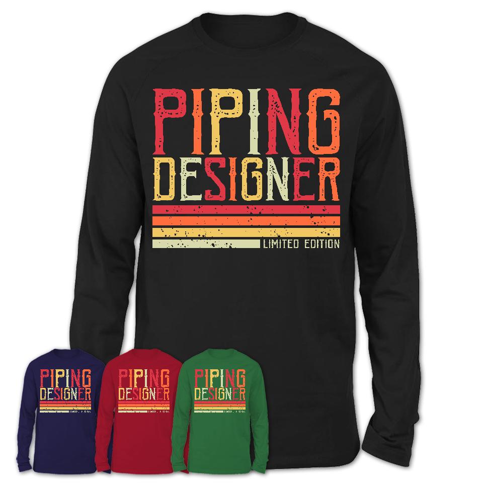 Vintage Piping Designer Limited Edition Job Shirt, Coworker Birthday Gift Idea