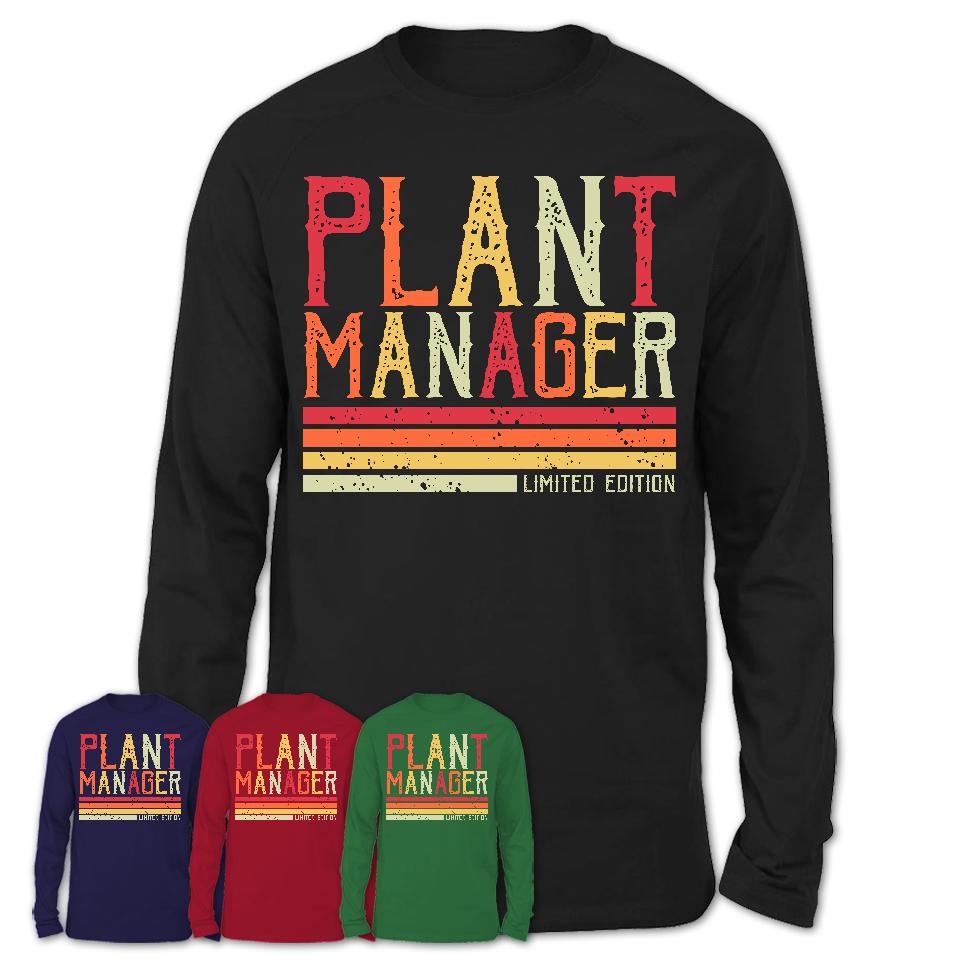 Vintage Plant Manager Limited Edition Job Shirt, Coworker Birthday Gift Idea