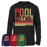 Vintage Pool Manager Limited Edition Job Shirt, Coworker Birthday Gift Idea