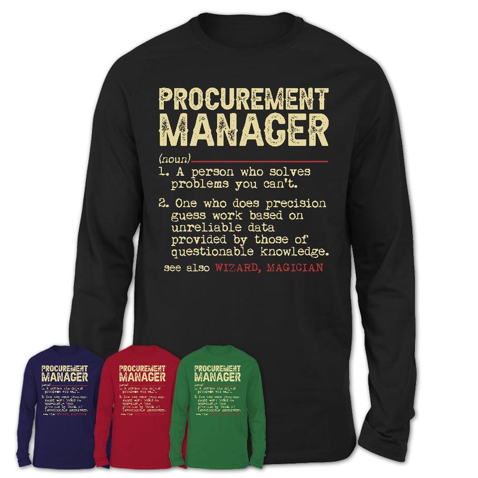 Vintage Procurement Manager Definition Shirt, Funny Coworker Gift Idea for Procurement Manager, New Job Gift