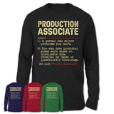 Vintage Production Associate Definition Shirt, Funny Coworker Gift Idea for Production Associate, New Job Gift