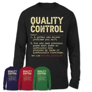 Vintage Quality Control Definition Shirt, Funny Coworker Gift Idea for Quality Control, New Job Gift