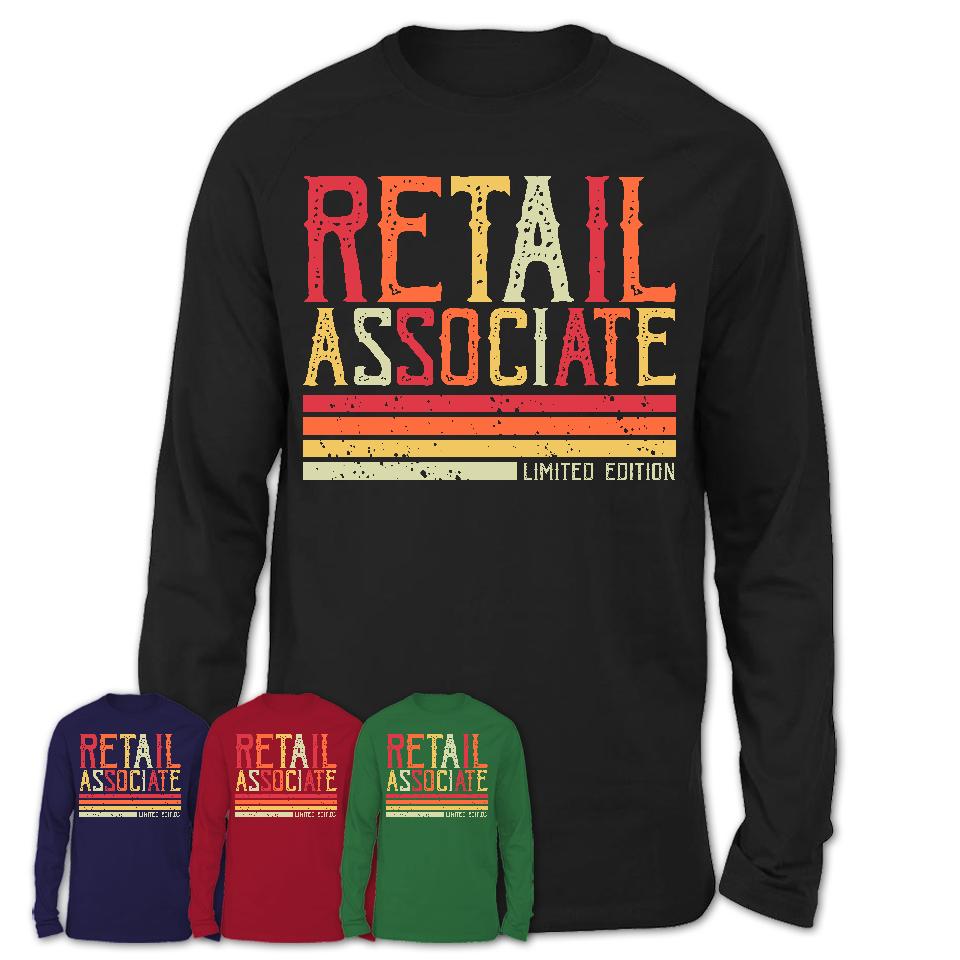 Vintage Retail Associate Limited Edition Job Shirt, Coworker Birthday Gift Idea