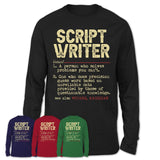 Vintage Script Writer Definition Shirt, Funny Coworker Gift Idea for Script Writer, New Job Gift