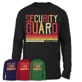 Vintage Security Guard Limited Edition Job Shirt, Coworker Birthday Gift Idea