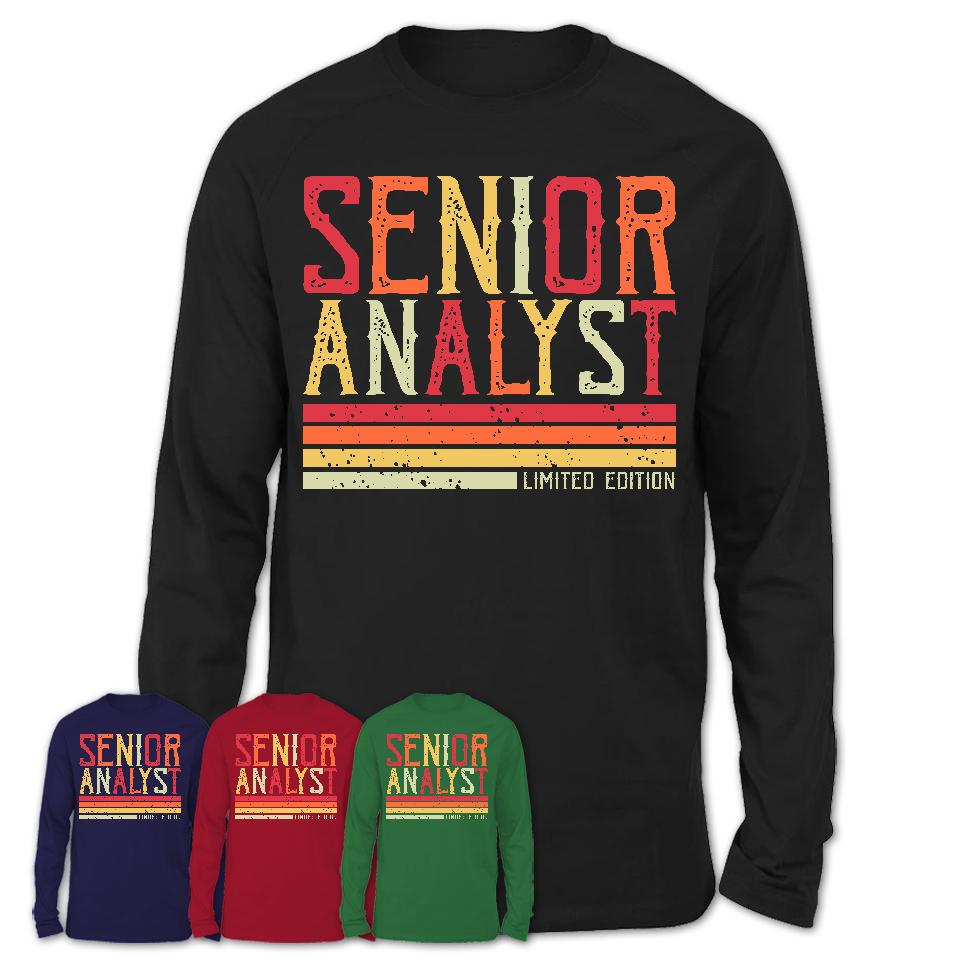 Vintage Senior Analyst Limited Edition Job Shirt, Coworker Birthday Gift Idea