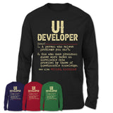 Vintage Ui Developer Definition Shirt, Funny Coworker Gift Idea for Ui Developer, New Job Gift