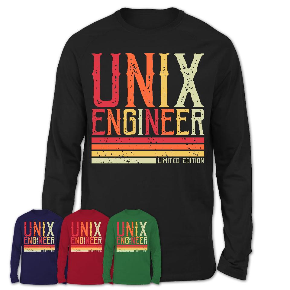 Vintage Unix Engineer Limited Edition Job Shirt, Coworker Birthday Gift Idea