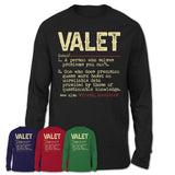 Vintage Valet Definition Shirt, Funny Coworker Gift Idea for Valet, New Job Gift
