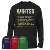 Vintage Writer Definition Shirt, Funny Coworker Gift Idea for Writer, New Job Gift