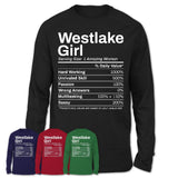 Westlake Girl Ohio Nutrition Facts Proud Vintage Sport Born Living City Home Roots USA Gift Women T-Shirt