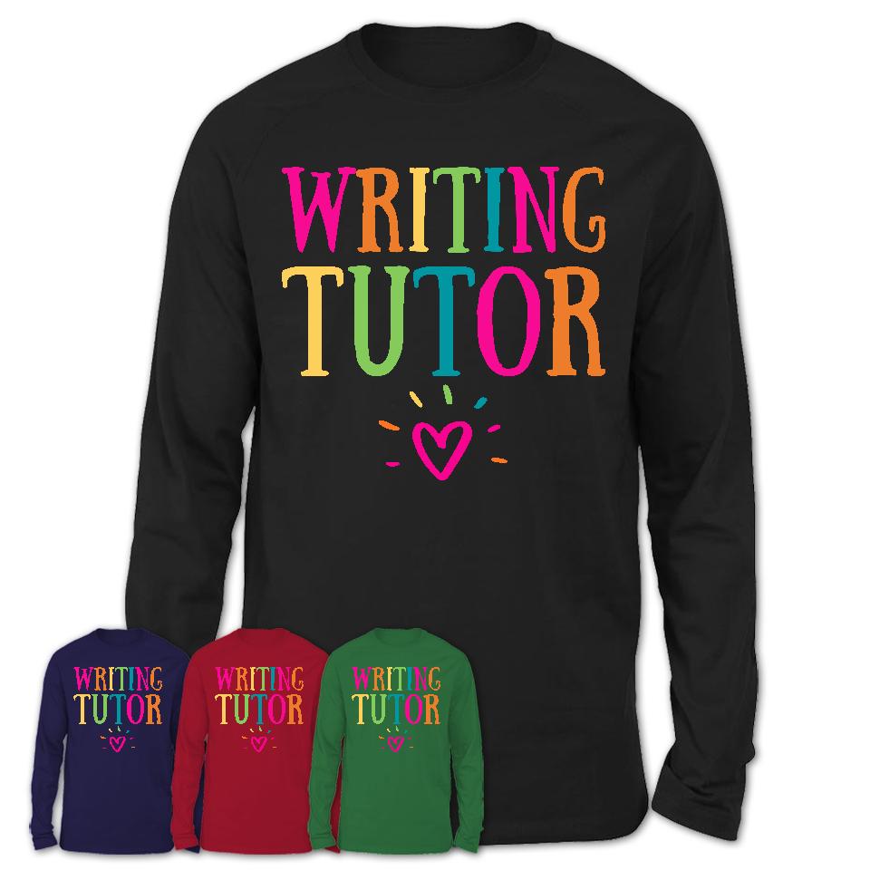 Writing Tutor Rainbow Lettering Heart Shirt, Employee Appreciation Gifts