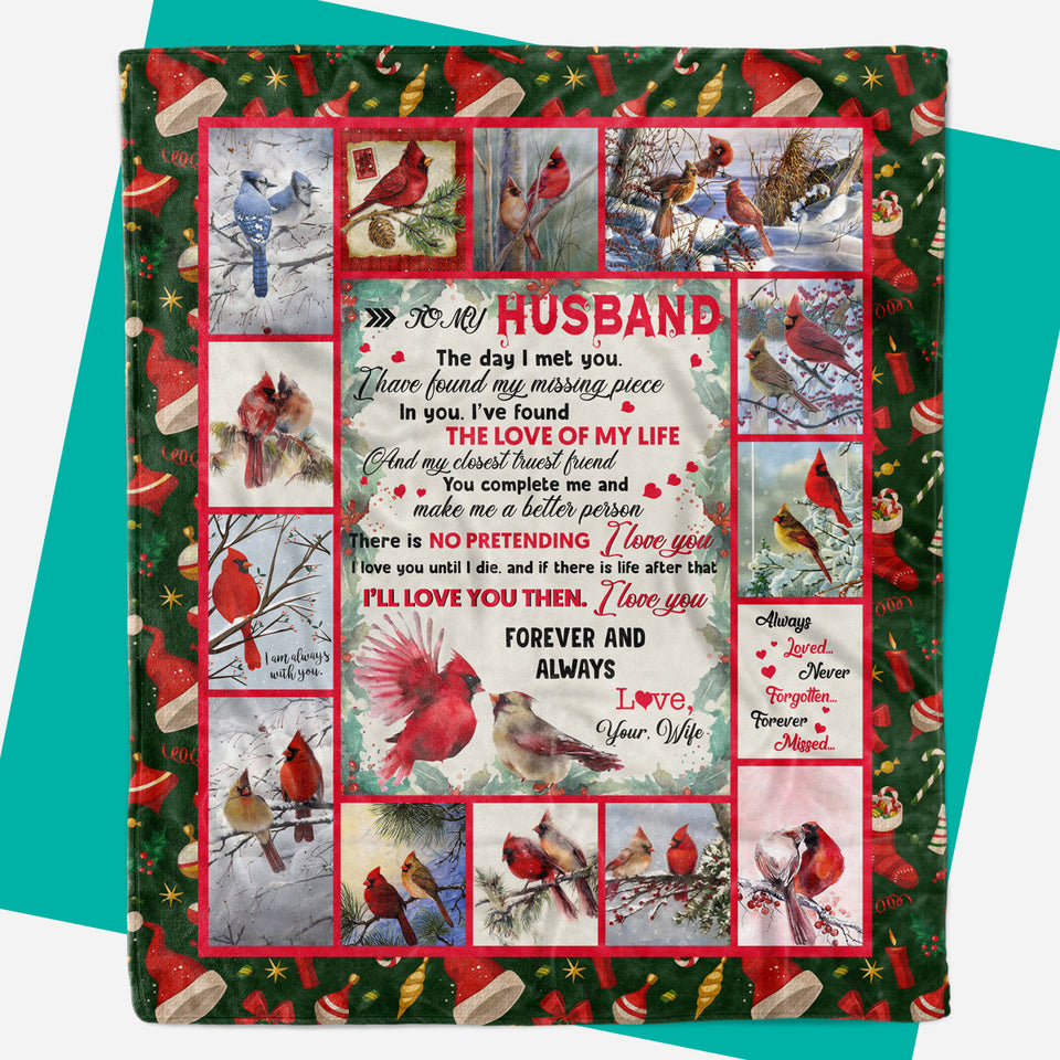 Mens Anniversary Gift Ideas, Cardinal Bird To My Husband Blanket, Roma –  Shedarts