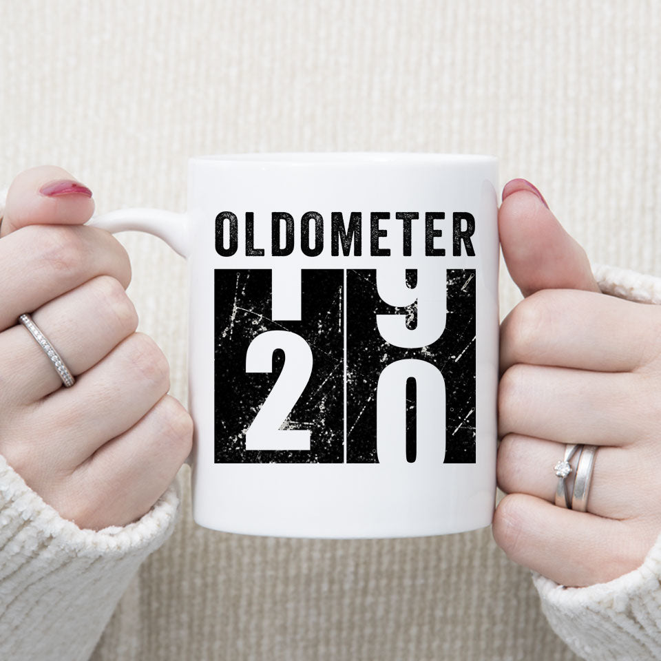 Oldometer 20 Mug, Turning 20 Mug, 20th Birthday Gift, 20 years Old Gift