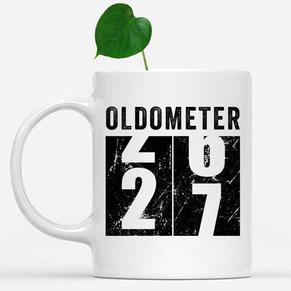 Oldometer 27 Mug, Turning 27 Mug, 27th Birthday Gift, 27 years Old Gift