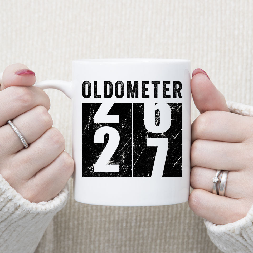 Oldometer 27 Mug, Turning 27 Mug, 27th Birthday Gift, 27 years Old Gift