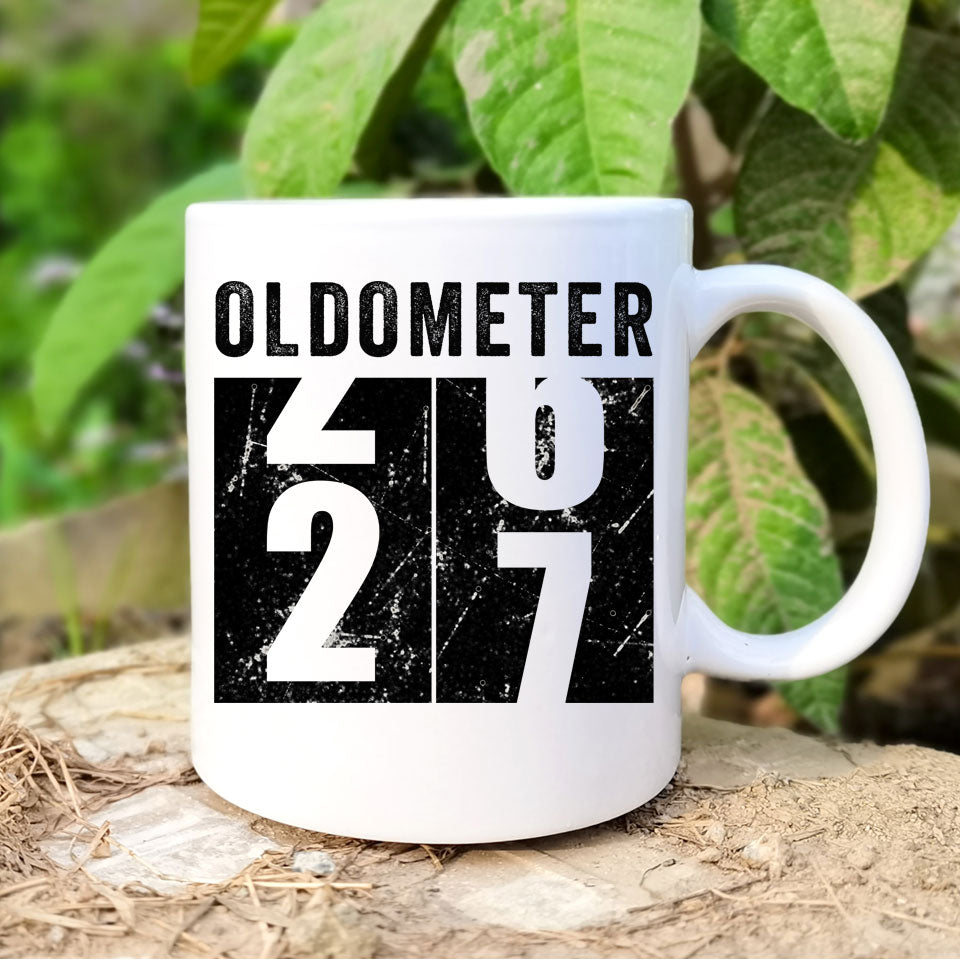 Oldometer 27 Mug, Turning 27 Mug, 27th Birthday Gift, 27 years Old Gift