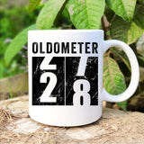 Oldometer 28 Mug, Turning 28 Mug, 28th Birthday Gift, 28 years Old Gift