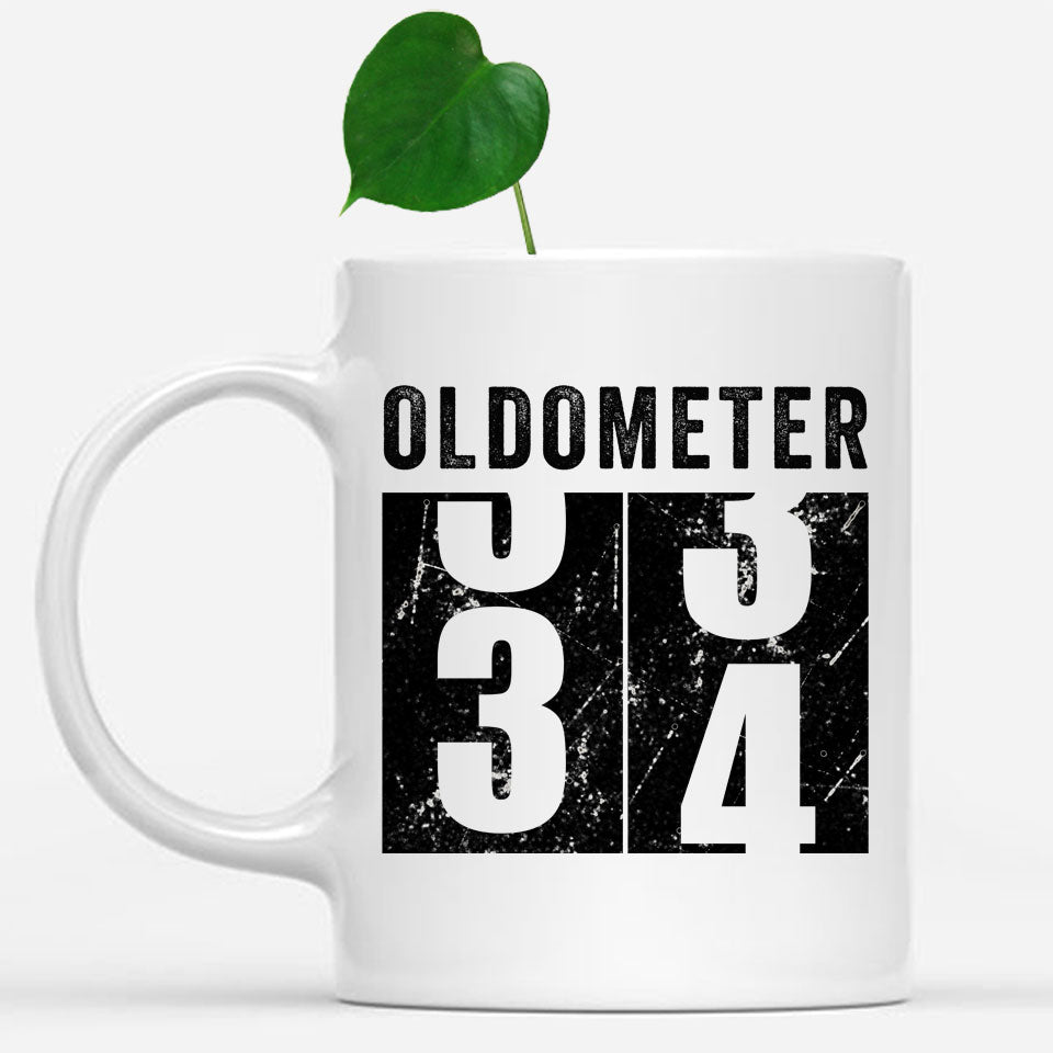 Oldometer 34 Mug, Turning 34 Mug, 34th Birthday Gift, 34 years Old Gift