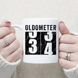 Oldometer 34 Mug, Turning 34 Mug, 34th Birthday Gift, 34 years Old Gift