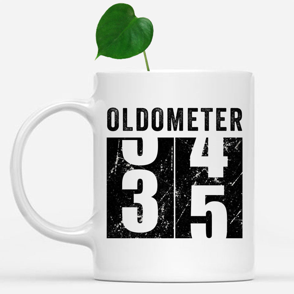 Oldometer 35 Mug, Turning 35 Mug, 35th Birthday Gift, 35 years Old Gift