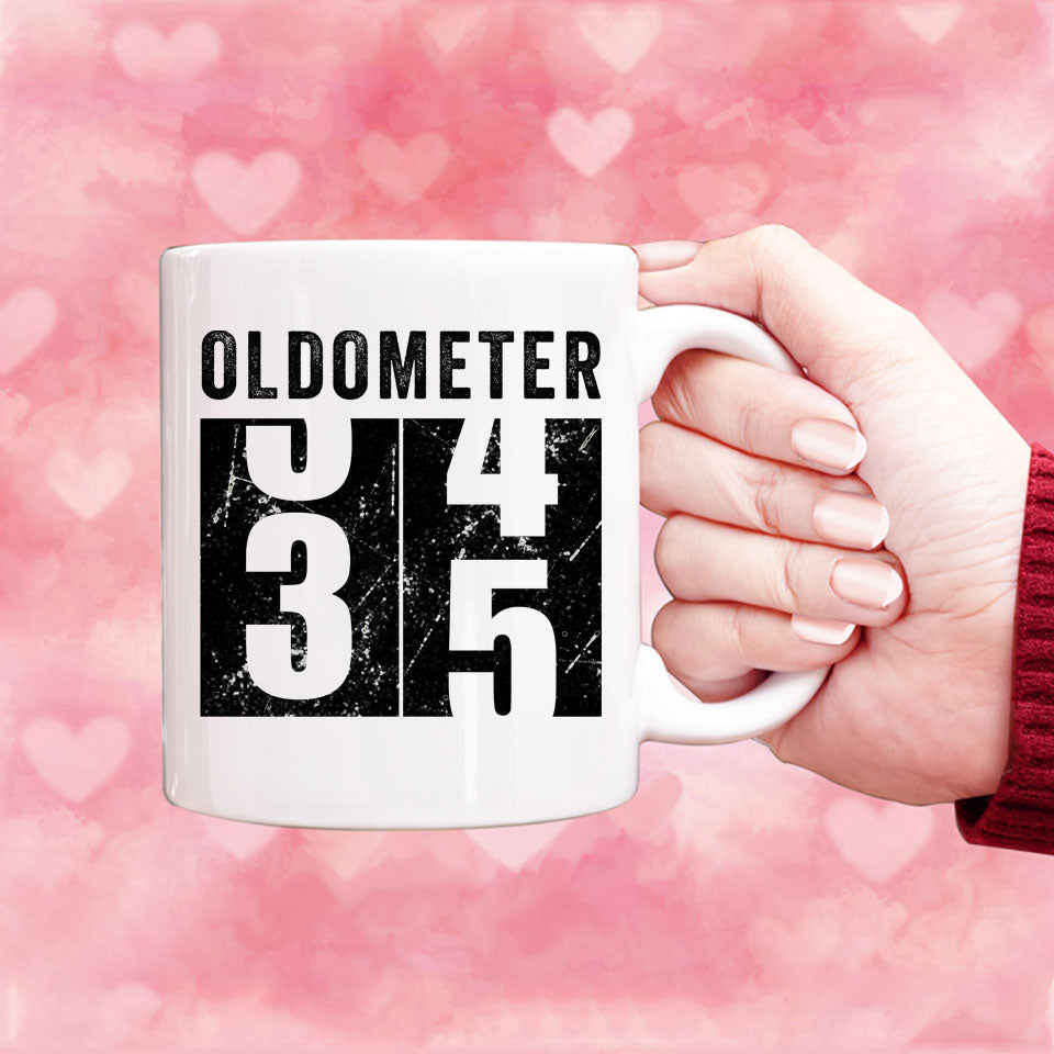 Oldometer 35 Mug, Turning 35 Mug, 35th Birthday Gift, 35 years Old Gift