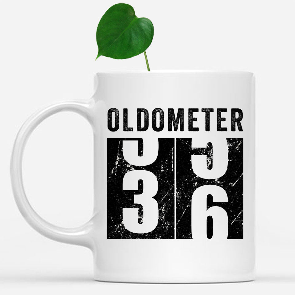 Oldometer 36 Mug, Turning 36 Mug, 36th Birthday Gift, 36 years Old Gift